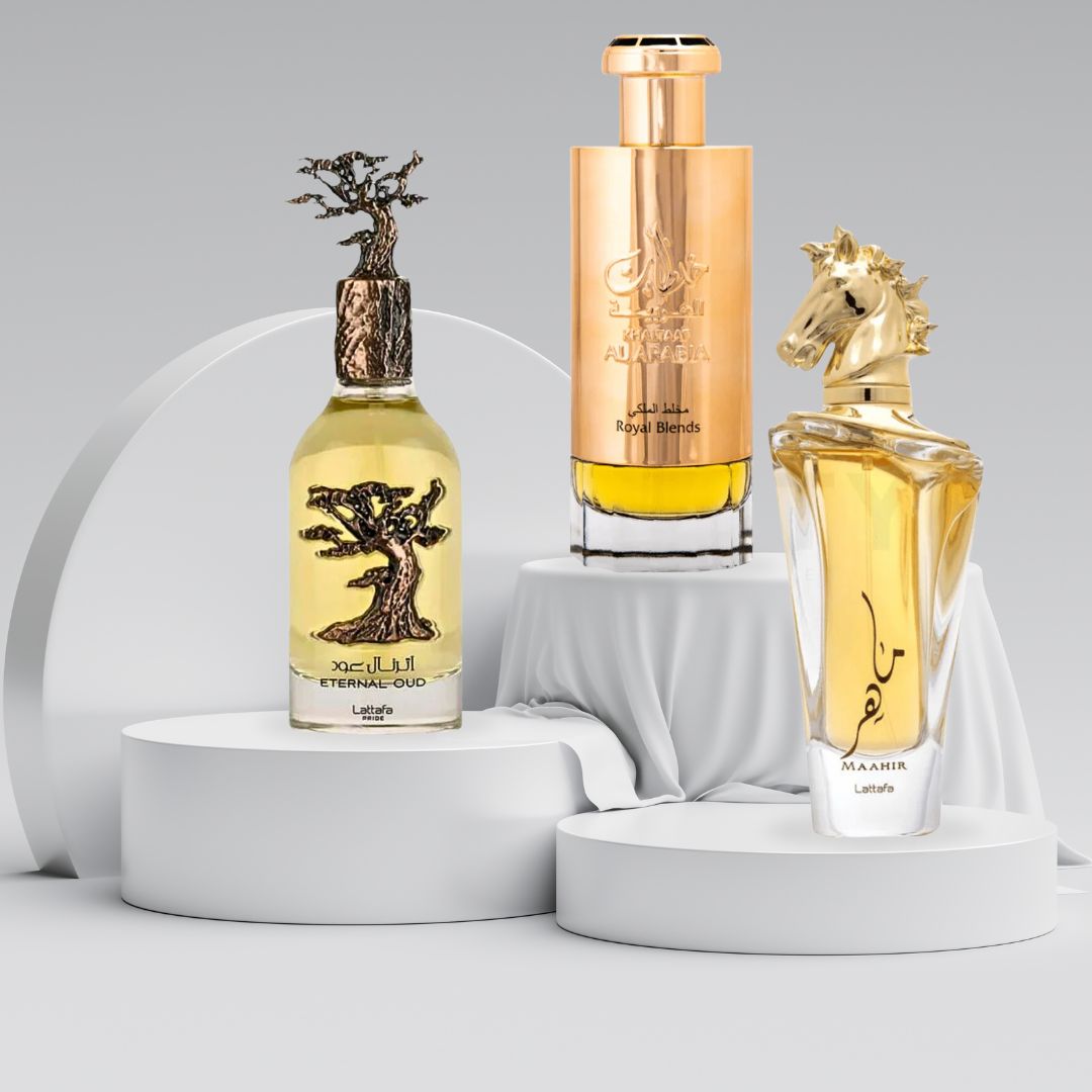 Maahir, Eternal Oud, Khaltaat Al Arabia Royal Blend - EDP Sprays 100ML (3.4 OZ) By Lattafa | Ultimate Woody Perfumes: Deep, Alluring & Enduring. (TIMELESS COLLECTION) - Intense Oud