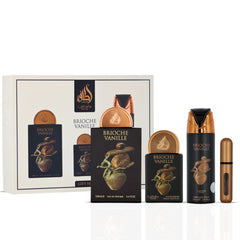 Lattafa Pride Brioche Vanille 3-Piece Eau de Parfum Gift Set | Gourmand Warmth With A Floral-Wooded Twist (Gift Set) - Intense Oud