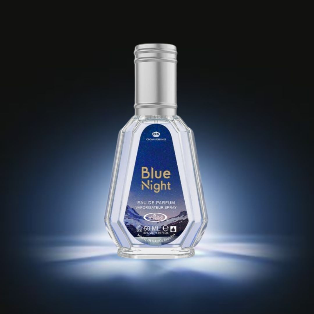 Blue Night Eau De Parfum Spray 50ML (1.7 OZ) By Al Rehab | A Fresh Citrus Burst Followed By Calming Lavender & A Woody Base. - Intense Oud