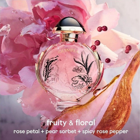Paco Rabanne Olympea Blossom Eau De Parfum Florale Spray 50ml (1.7 oz) | A Floral That Dares to Be Salty-Sweet - Intense Oud