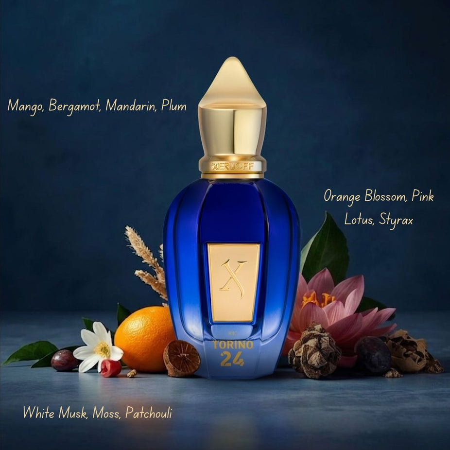 Xerjoff Torino24 Eau de Parfum spray 50ml bottle with elegant packaging and sleek design.