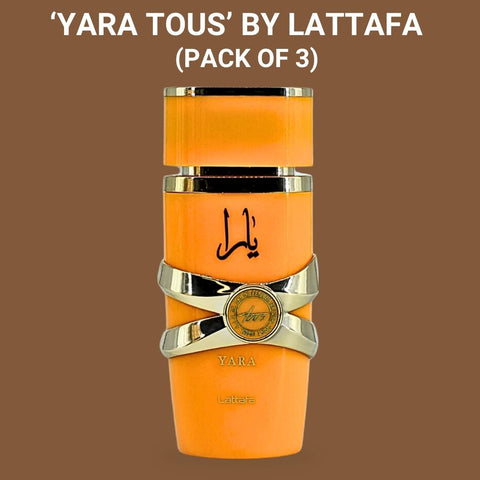 Yara Tous EDP Spray 100ML By Lattafa | Best Scent with Tropical Fruits. (PACK OF 3) - Intense Oud