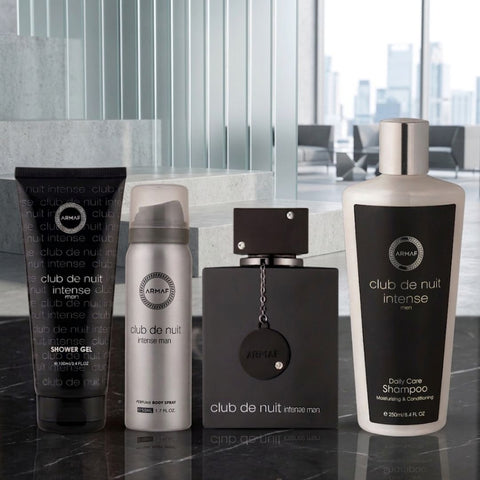 Club De Nuit Intense Man Gift Set 4Pc - EDT 3.6oz, Body Spray 1.7oz, Shower Gel 3.4oz & Shampoo 8.4oz by Armaf