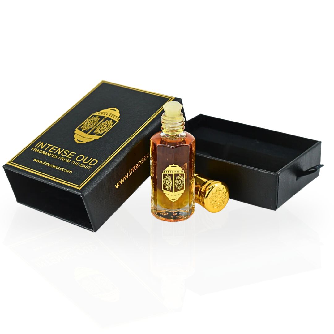 Dark Oud Ispahan Perfume Oil 12ML (0.40 OZ) With Black Gift Box By Intense Oud | A Bold Fusion Of Rose, Saffron & Oud For A Smoky, Opulent Scent. - Intense Oud