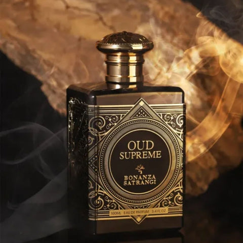 Oud Supreme EDP Spray 100ML (3.4 OZ) by Bonanza Satrangi | Long Lasting, Refreshing, Warm Woody, Musky, Luxurious Fragrance. - Intense Oud