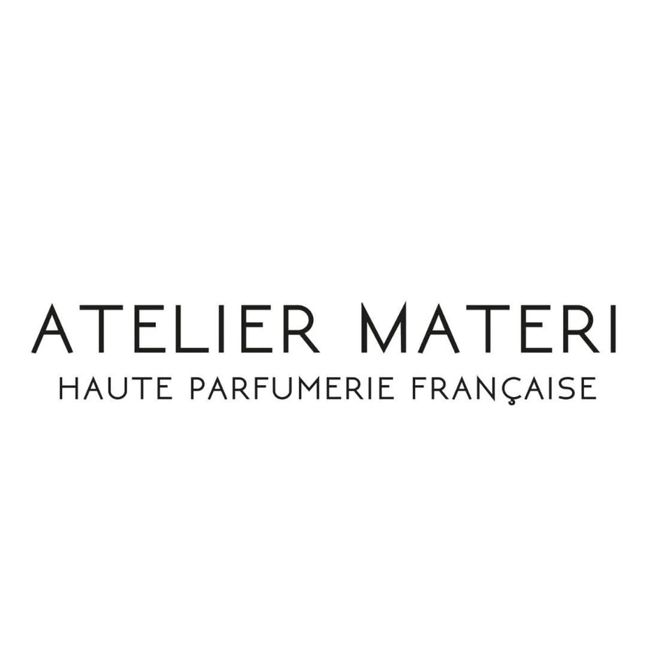 Atelier Materi Ambre Papier Extrait de Parfum spray bottle, 50ml, elegant packaging, showcasing the luxurious fragrance.