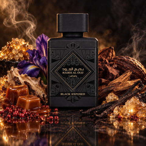 Bade'e Al Oud Amethyst Fusion & Black Exposed Eau de Parfum Sprays 100ml (3.4 oz) by Lattafa (Bundle)