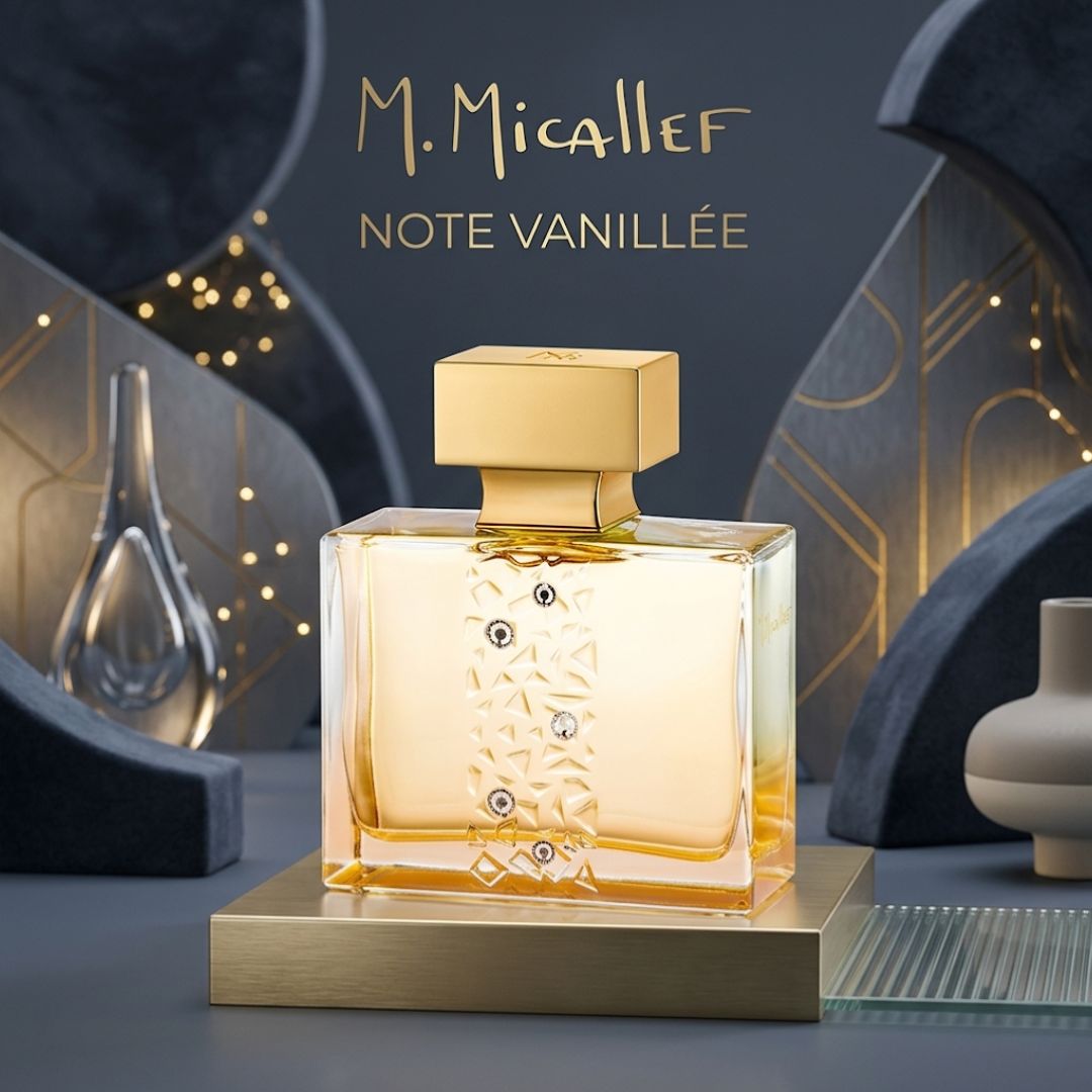 M. Micallef Note Vanillée Eau De Parfum spray bottle, 100ml, featuring elegant packaging and branding.