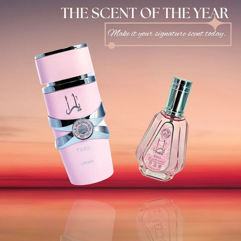 Yara EDP Spray 100ML (3.4 OZ) by Lattafa & Mini Yara EDP Spray 50ML (1.7 OZ) by Ard Al Zaafaran. (ETHEREAL BUNDLE) - Intense Oud