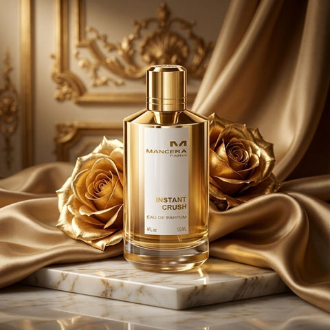 Mancera Instant Crush Eau de Parfum spray 120ml bottle with elegant design and clear fragrance label.