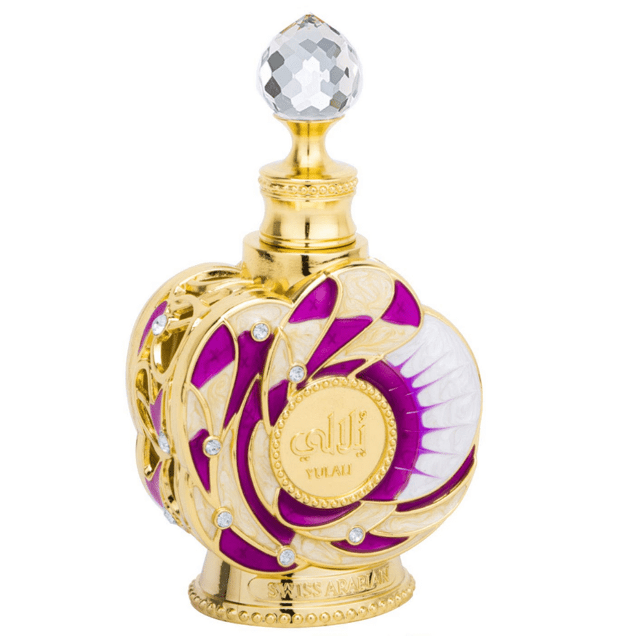 Swiss Arabian Yulali for Women perfume oil in 15ml bottle, concentrated CPO with floral and oriental fragrance notes.
