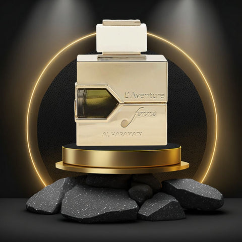 L'Aventure Femme EDP Spray 100ML (3.33 OZ) by Al Haramain | Long Lasting, Captivating, Luxurious Amber Vanilla Fragrance. - Intense Oud