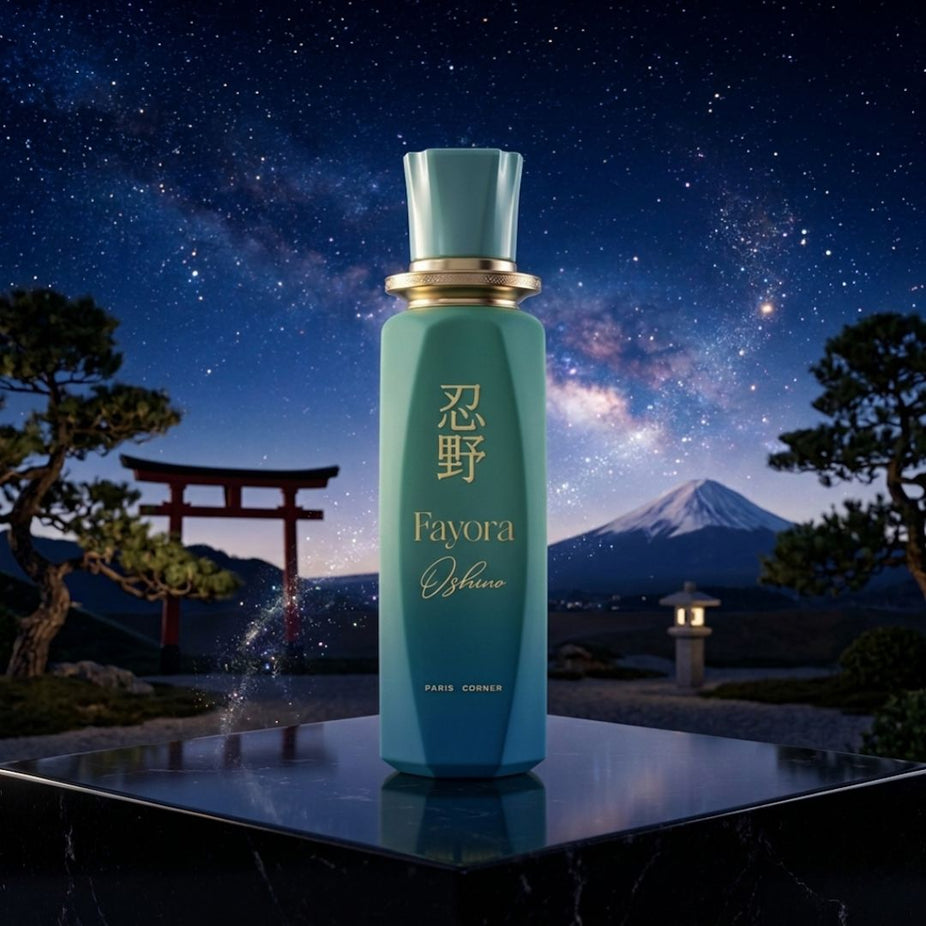 Fayora Oshino Eau de Parfum spray by Paris Corner, 100ml bottle with elegant packaging and fragrance details.