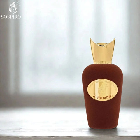 Sospiro IL Padrino Eau De Parfum Spray 100ml bottle with elegant packaging and floral, woody fragrance visual.