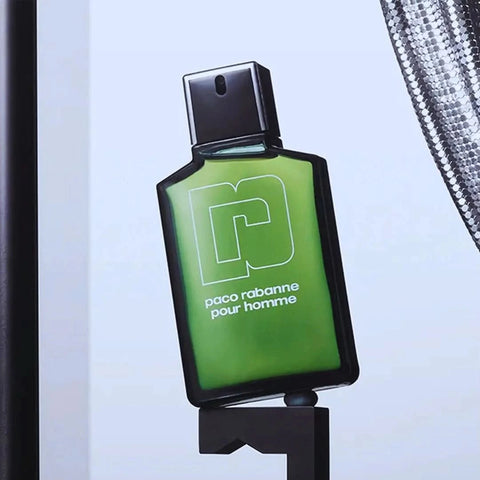 Paco Rabanne Pour Homme Eau de Toilette spray 100ml with sleek bottle and minimalist design.