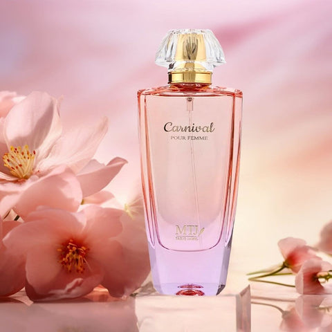 Carnival Pour Femme EDP spray by MTJ, 100ml, floral and musky feminine perfume with a refreshing, luxurious scent.
