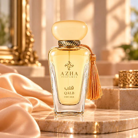 Qalb Eau de Parfum Spray by AZHA, 100ml, featuring a sleek bottle design for the Azha EDP fragrance.
