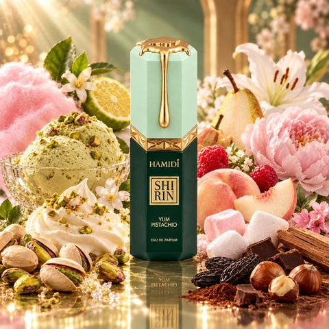 Shirin Candy Cloud & Yum Pistachio Eau de Parfum Sprays 100ml (3.4 oz) by Hamidi (Bundle)