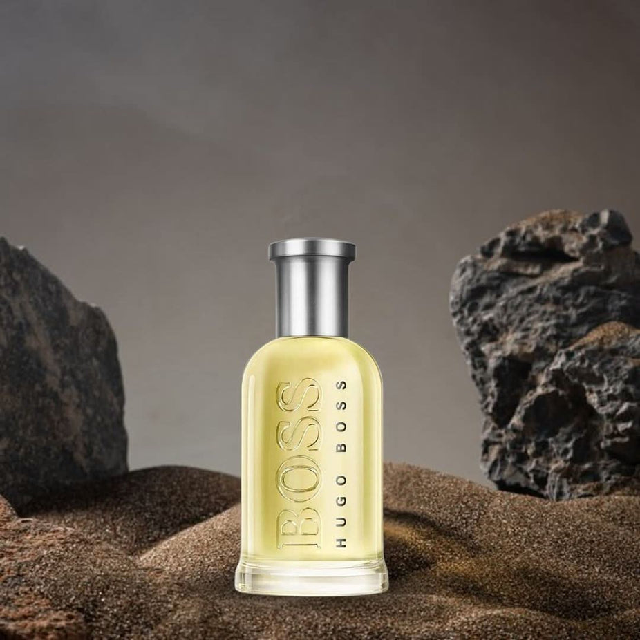 Hugo Boss Boss No. 6 For Men Eau De Toilette miniature bottle, 5ml, showcasing the sleek packaging and fragrance design.