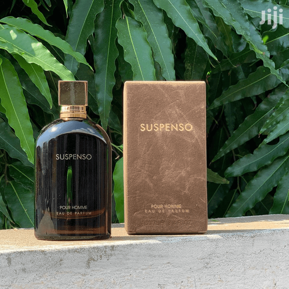 Fragrance World Suspenso for Men Eau De Parfum 100ML bottle with a sleek design and modern branding.