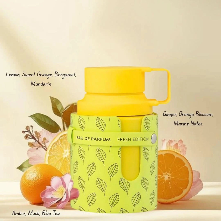 Odyssey Mandarin Sky and Odyssey Limoni Eau de Parfum sprays by Armaf, 100ml bundle, featuring elegant bottles with vibrant labels.