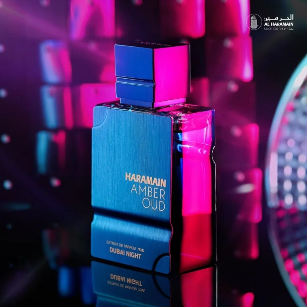 Amber Oud Dubai Night Extrait De Parfum Spray 75ML (2.5 OZ) by Al Haramain | A Fusion of Spice, Florals & Warm Woods. - Intense Oud