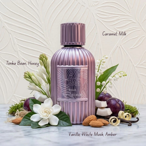 Paris Corner Qissa Gala Eau de Parfum spray 100ml bottle with elegant packaging and floral fragrance design.