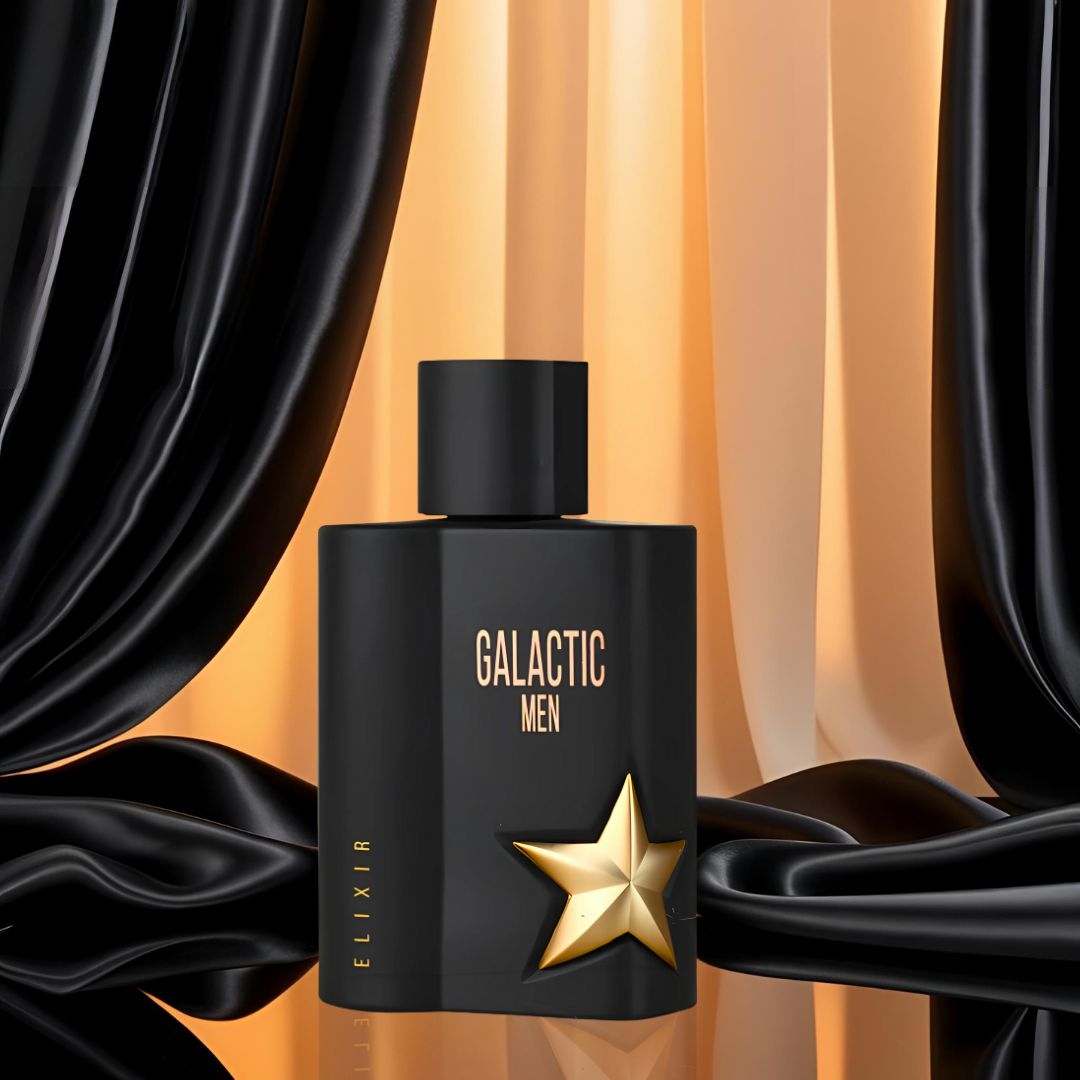 Galactic Men Elixir Eau De Parfum Spray 100ML (3.4 OZ) by Maison Alhambra | A Smoky, Sweet Blend of Tobaco, Honey, and Amber for a Rich, Sensual Finish. - Intense Oud