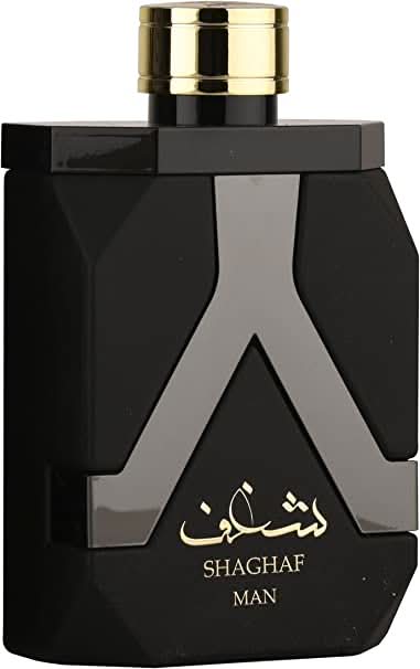 Shaghaf Man Eau De Parfum by Asdaaf in 100ml bottle, featuring a sleek glass design and modern fragrance packaging.