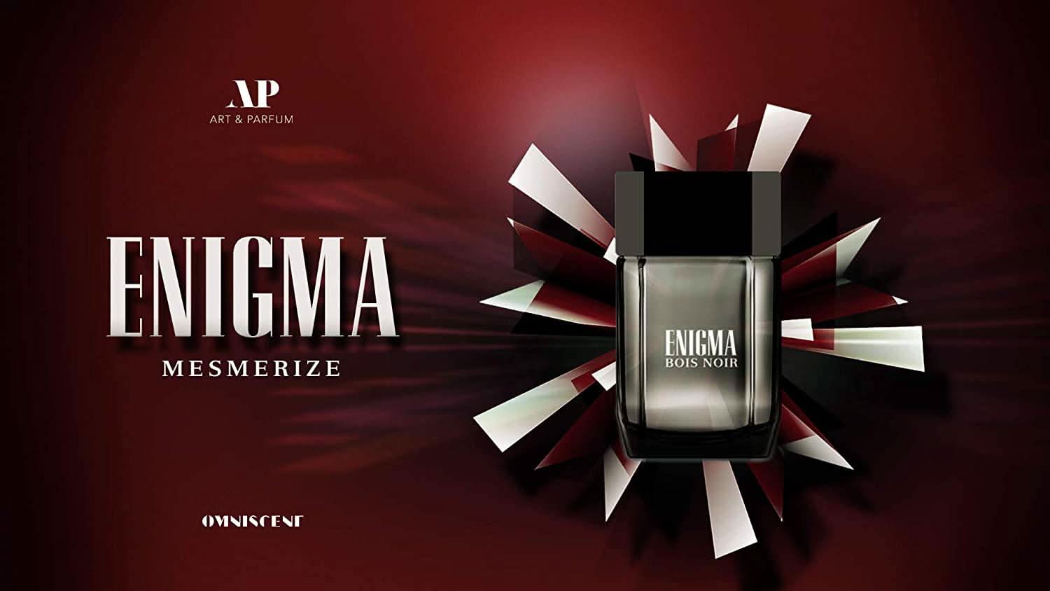 Art & Parfum Enigma Bois Noir EDP for Men 100ml bottle with sleek black packaging and elegant design.