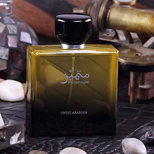 Mutamayez for Men Eau de Parfum by Swiss Arabian, 100 ML bottle, featuring sleek packaging and elegant fragrance design.