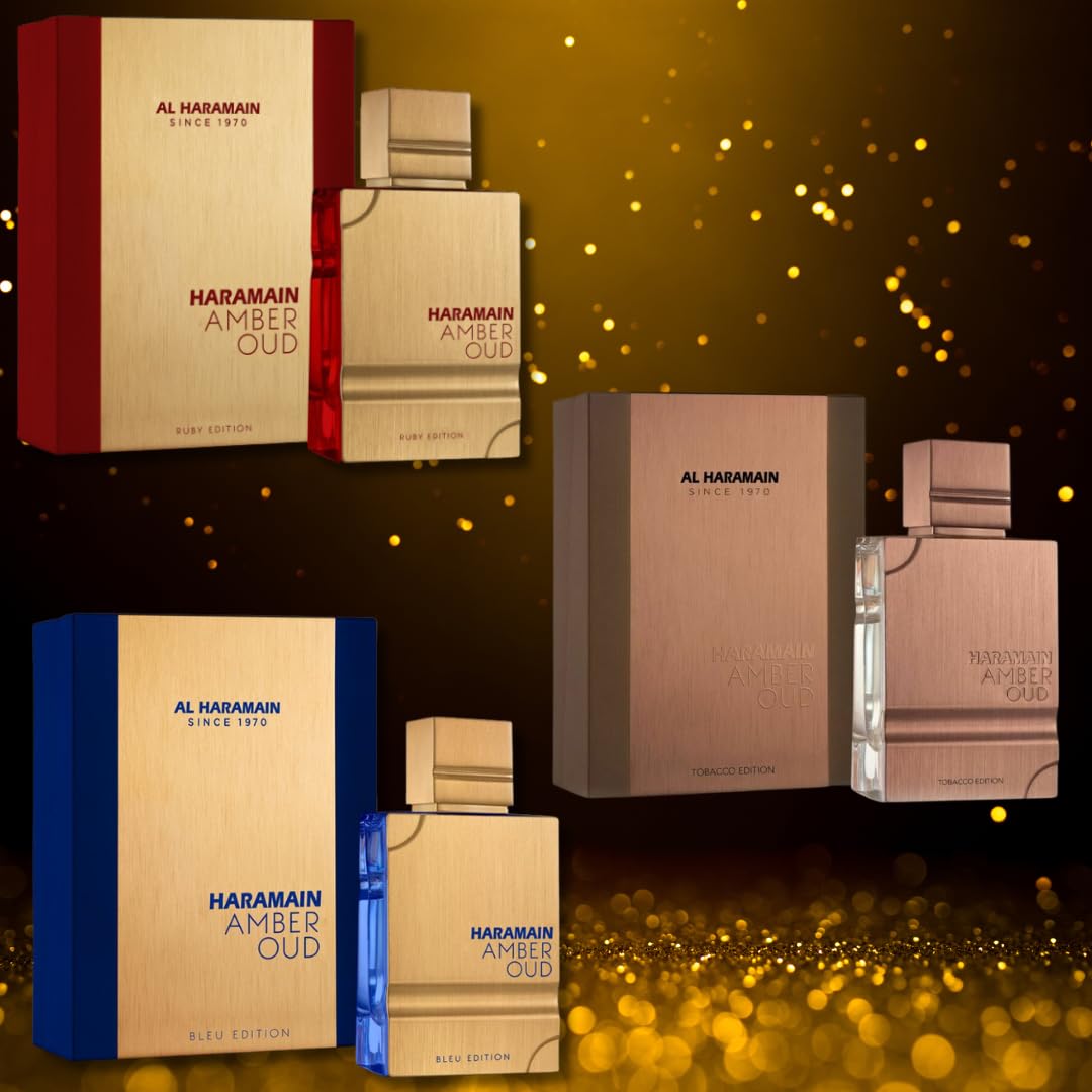 Amber Oud Bleu Edition, Ruby Edition & Tobacco Edition By Al Haramain EDP -  60ML (2.0 Oz).