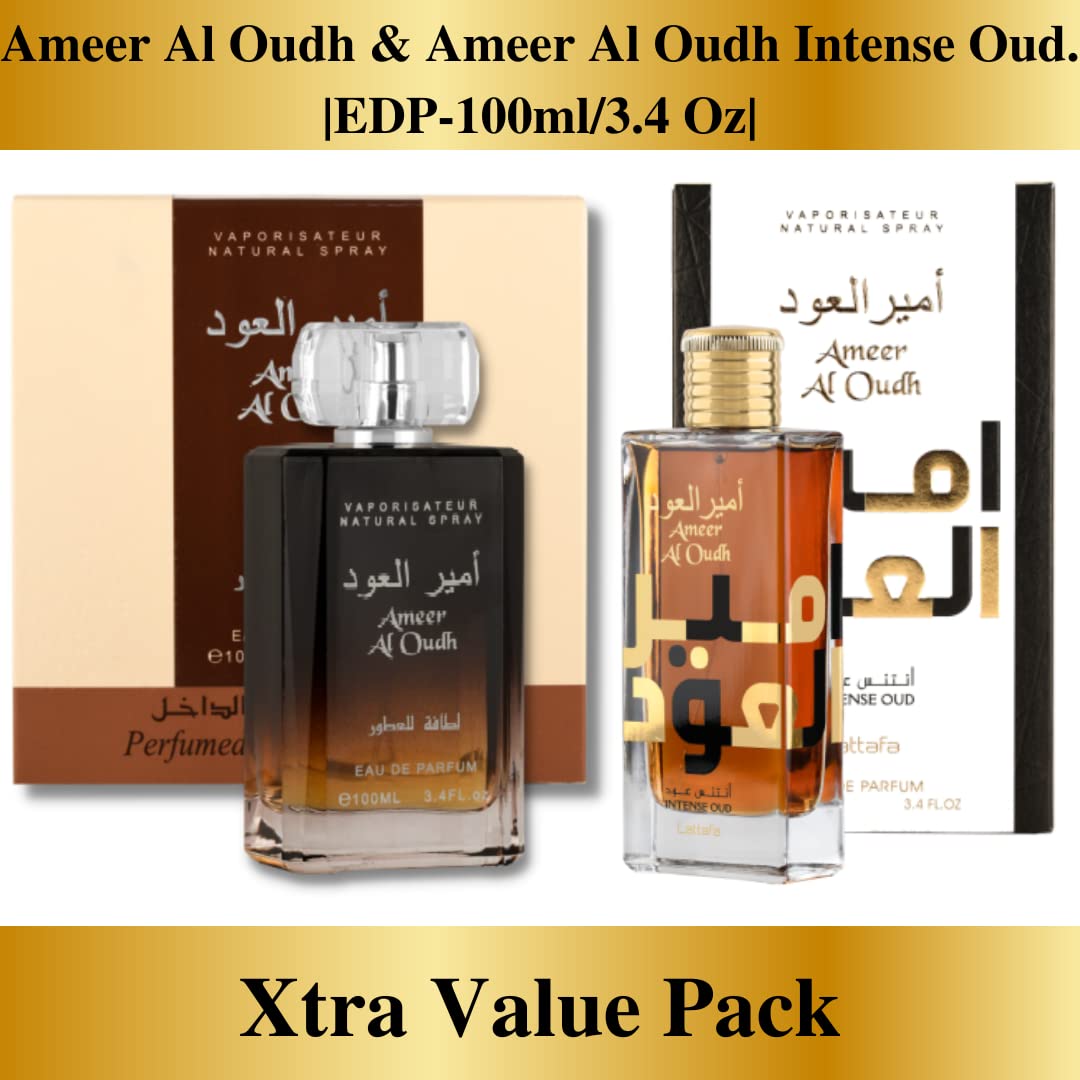 Ameer al Oudh & Ameer Al oudh intense oud EDP-100ML-3.4Oz By Lattafa - Intense Oud
