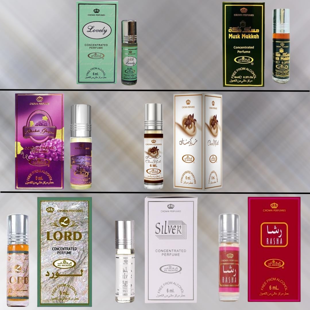 Lord,Musk Makkah, Grapes,Choco Musk, Rasha,Silver & Lovely |CPO-6Ml By Al-Rehab - Intense Oud