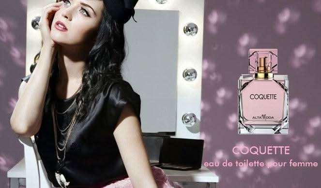 Alta Moda Coquette for Women EDT 90ml bottle with velvet pouch, elegant perfume packaging and luxurious presentation.