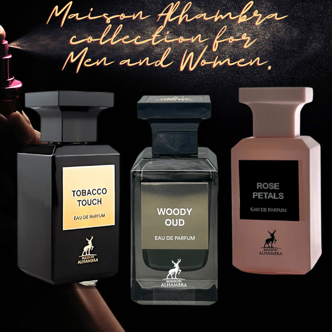 Maison Alhambra Woody oud, Tobaco Touch, & Rose Petals Amazing Collection EDP - 80Ml (2.7 Oz) |Maison fragrance - Intense oud