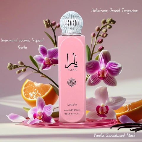 Yara, Mayar, Haya, Yara Tous & Bad'ee Al Oud Sublime All-Over Sprays 150ml (5.07 oz) by Lattafa | A Scent for Every Vibe (Bundle) - Intense Oud