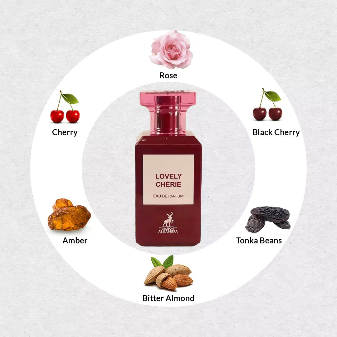 Lovely Cherie for Men and Women EDP 80ML (2.7Oz) By Maison Alhambra. (WITH VELVET POUCH) - Intense Oud