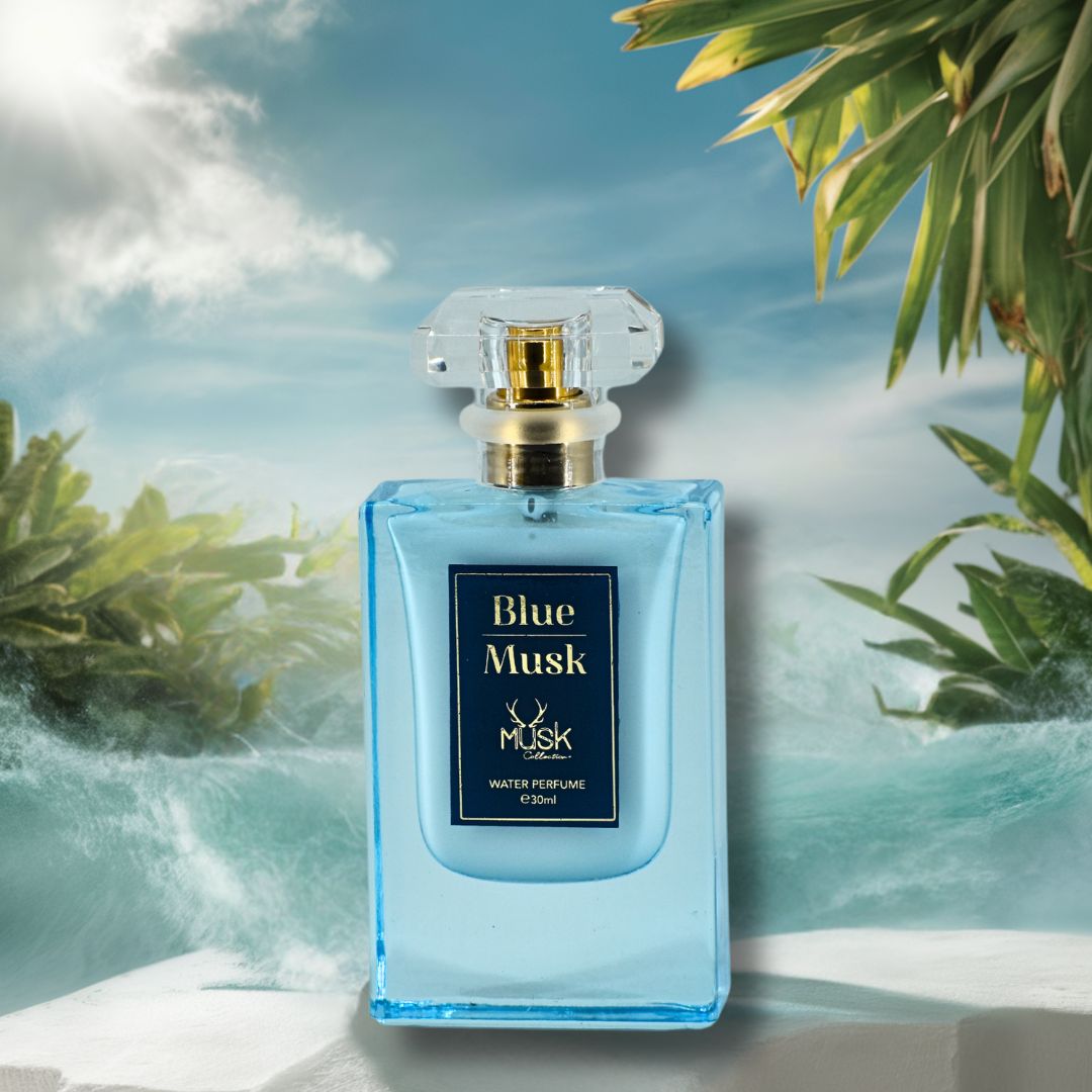 BLUE MUSK WATER PERFUME 30ML (1.01 OZ) By Hamidi | Indulge In Soothing Essence Of This Powdery Floral Fragrance. - Intense Oud