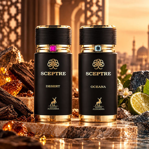 Sceptre Desert & Oceana Eau de Parfum Sprays 100ml (3.4 oz) by Maison Alhambra (Bundle)