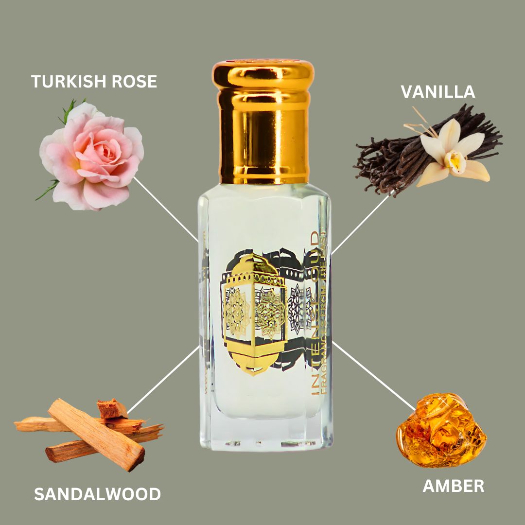 Vanilla Rose Perfume Oil 12ML (0.40 OZ) With Black Gift Box By Intense Oud | Turkish Rose & Creamy Vanilla With A Musky Base. - Intense Oud