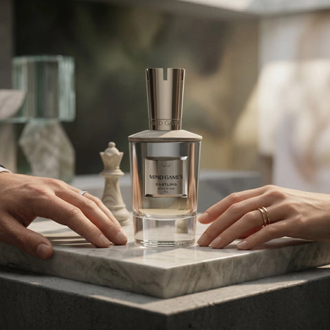 Castling Extrait de Parfum by Mind Games in 100ml bottle, elegant EDP perfume with stylish packaging and refined scent profile