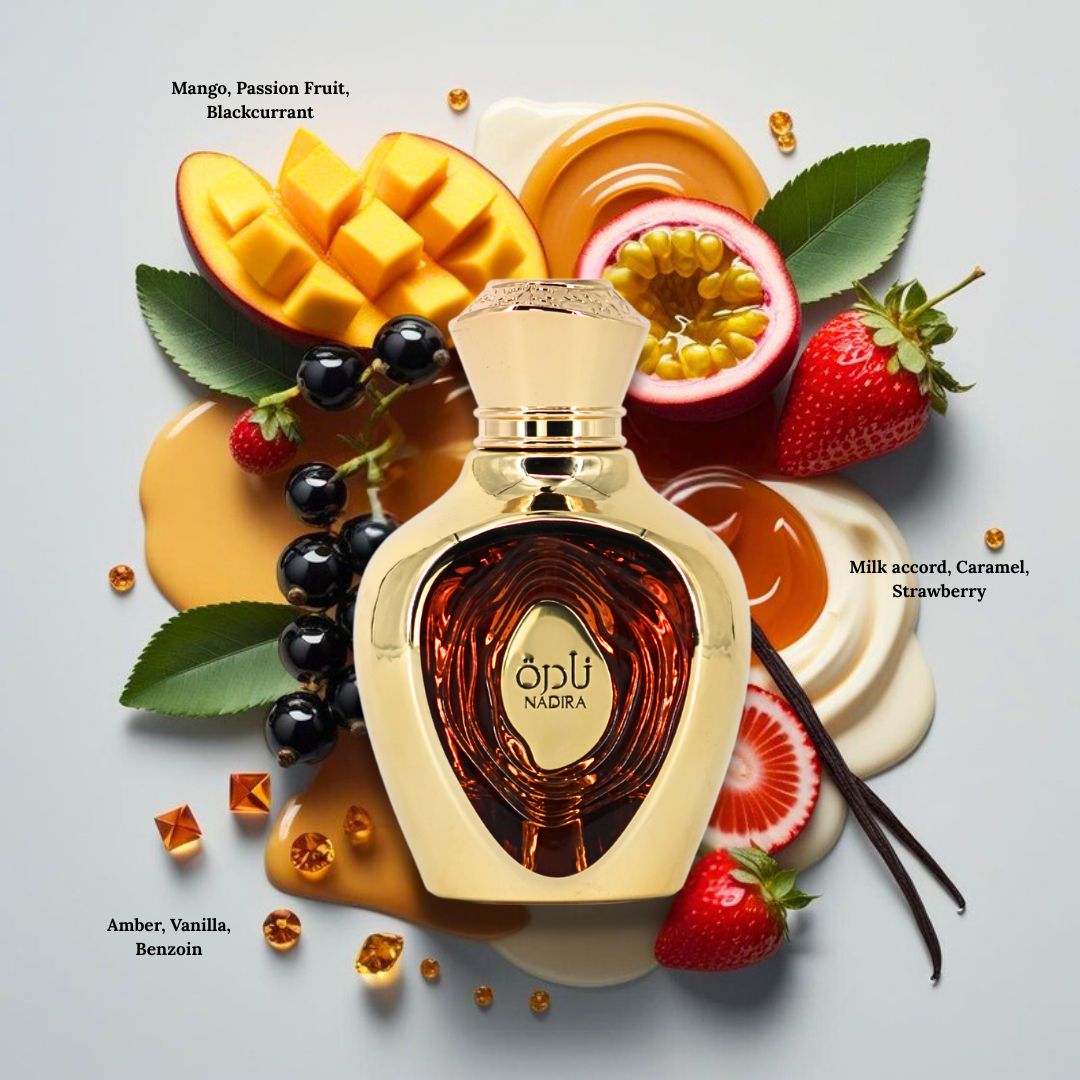 Niche Emarati Nadira Eau De Parfum Spray 100ml (3.4 oz) by Lattafa (Velvet Pouch) - Intense Oud