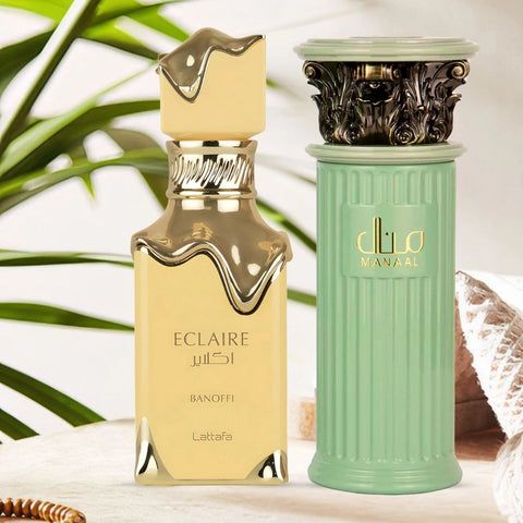 Eclaire Banoffi by Lattafa & Manaal by Ard Al Zaafaran - Eau de Parfum Sprays 100ml (3.4 oz) (Bundle) - Intense Oud