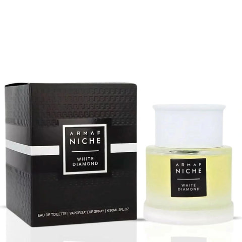 Armaf Niche White Diamond Eau de Parfum spray and Maison Alhambra Winsome and Ombre D’or perfume bundle, 100ml each.