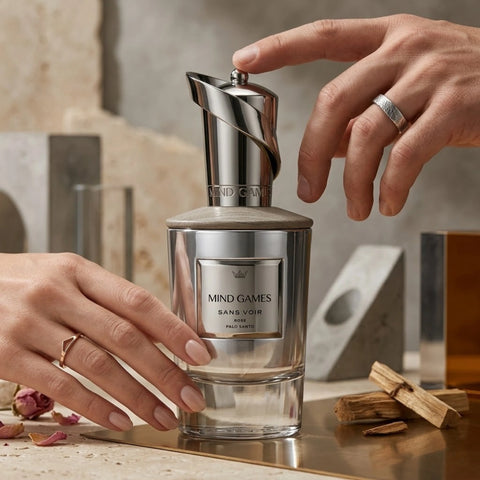 Mind Games Sans Voir Extrait de Parfum EDP 100ml bottle with sleek packaging and elegant design.