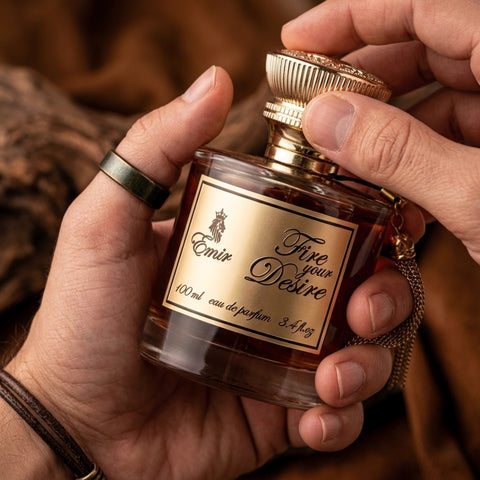 Paris Corner Fire Your Desire Emir Eau de Parfum spray 100ml bottle with elegant packaging and black cap.