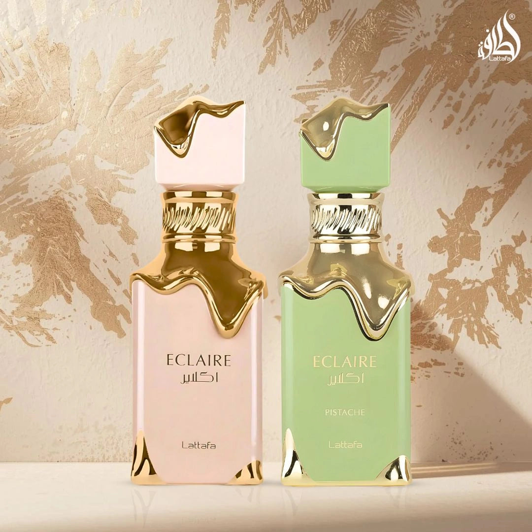 Eclaire & Eclaire Pistache Eau de Parfum Sprays 100ml by Lattafa (Bundle) - Intense Oud