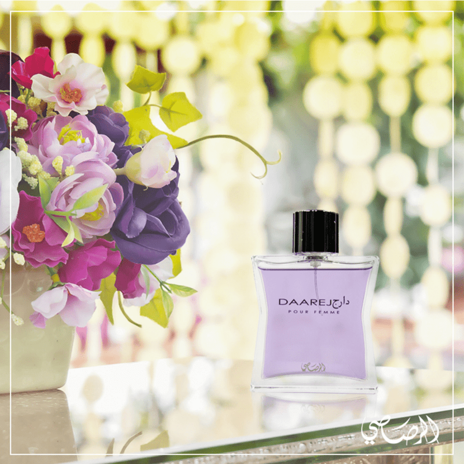 Daarej EDP couple set by Rasasi, featuring 100 ML bottles for men and women, displayed in a bundle with elegant packaging.