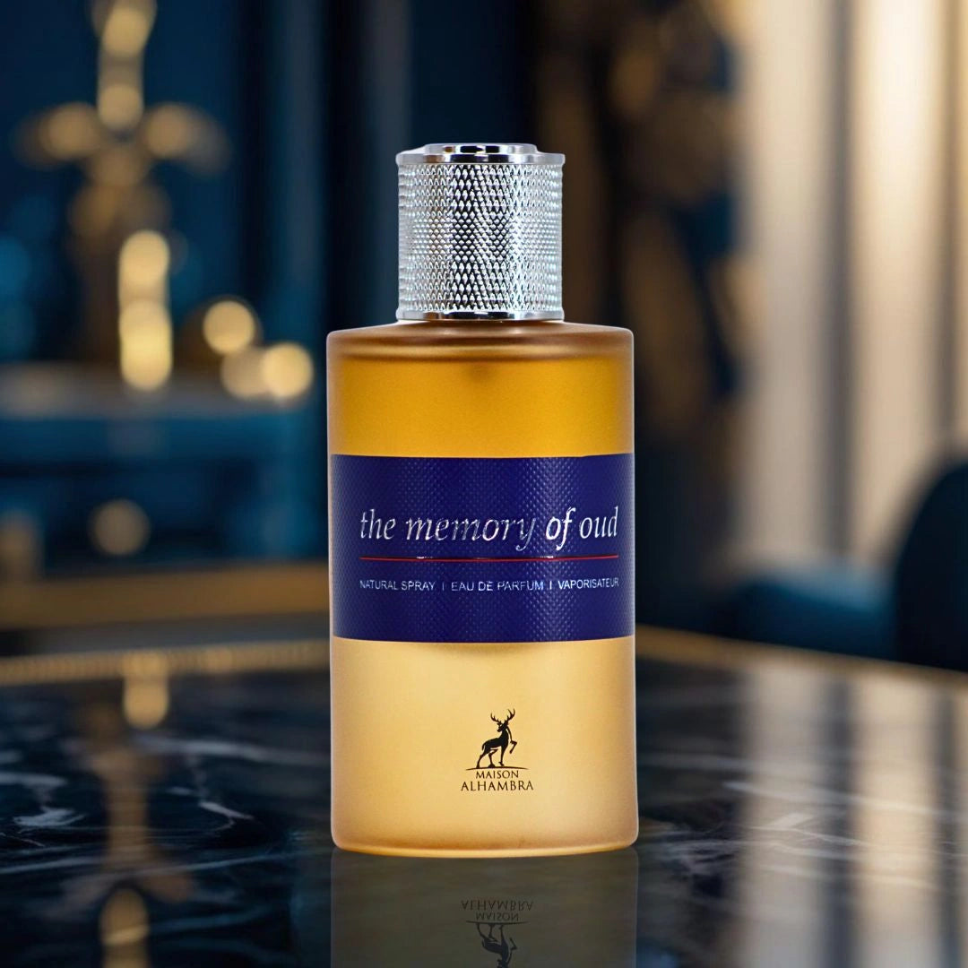 The Memory of Oud Eau de Parfum Spray 60ml (2.02 oz) by Maison Alhambra | Dark Oud, Golden Amber & Soft Vanilla - Intense Oud